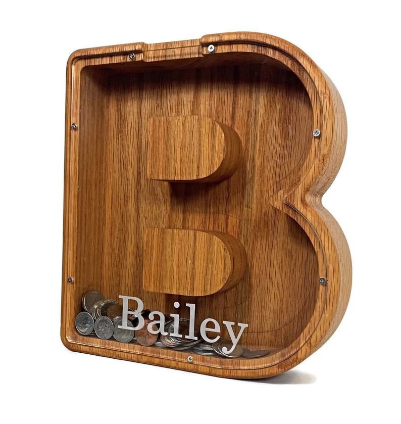 Personalized Boys Piggy Bank Wood Gift for Kids Neutral Baby | Etsy | Etsy (US)