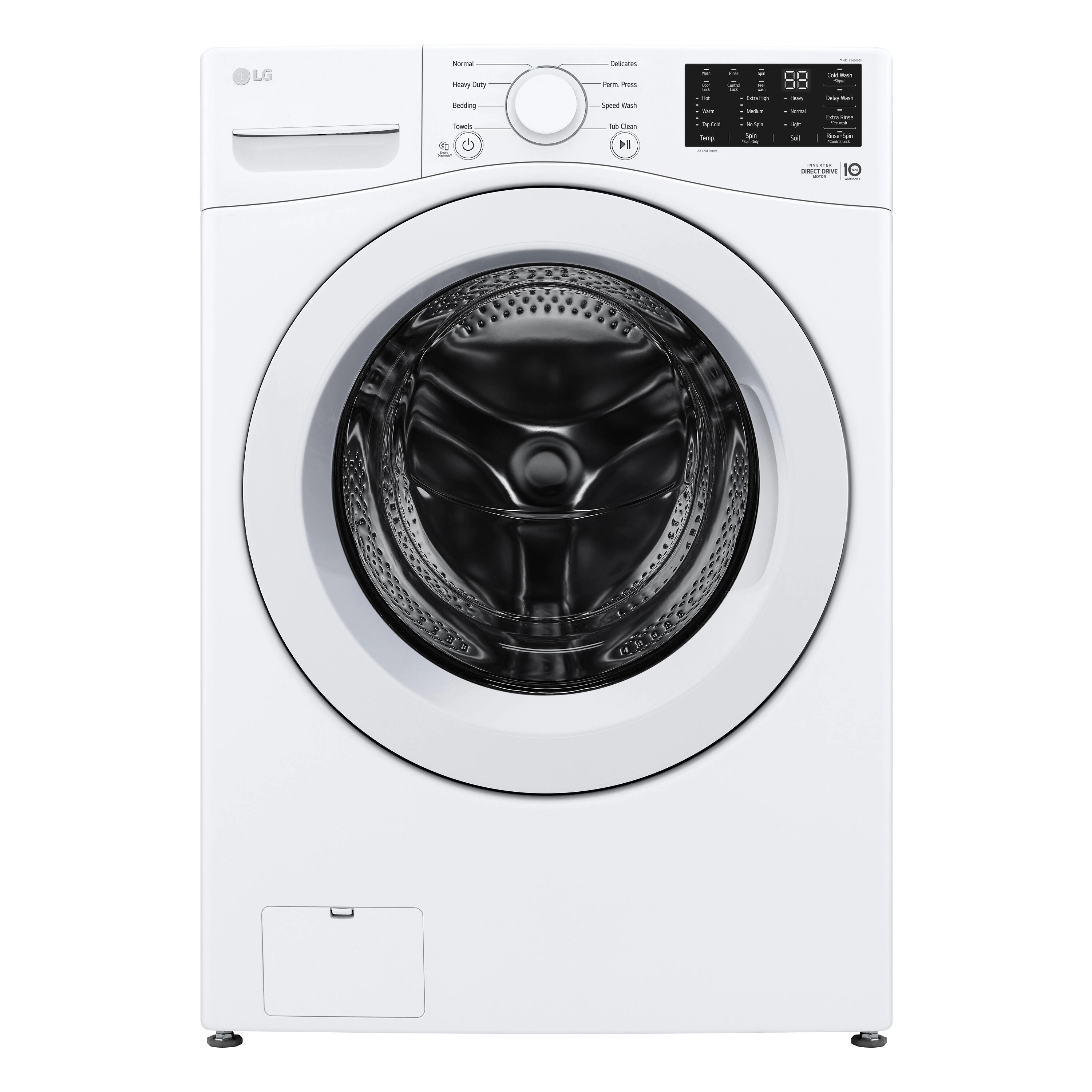 LG 6 Motion Technology Stackable Large ( 5-cu ft ) Front-Load Washer ( White ) Stainless Steel | WM3470CW | Lowe's