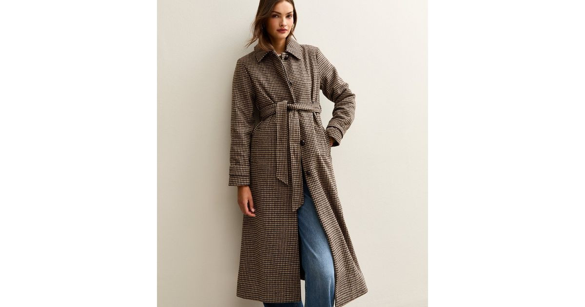 Tall Brown Checked Belted Jacket | New Look | New Look (UK)