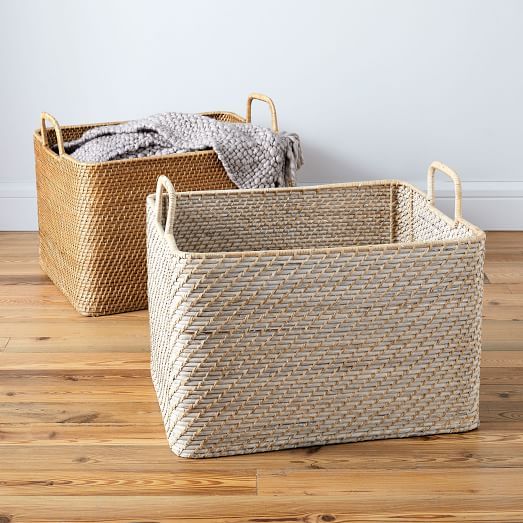 Modern Weave Oversized Storage Basket w/ Handles | West Elm (US)