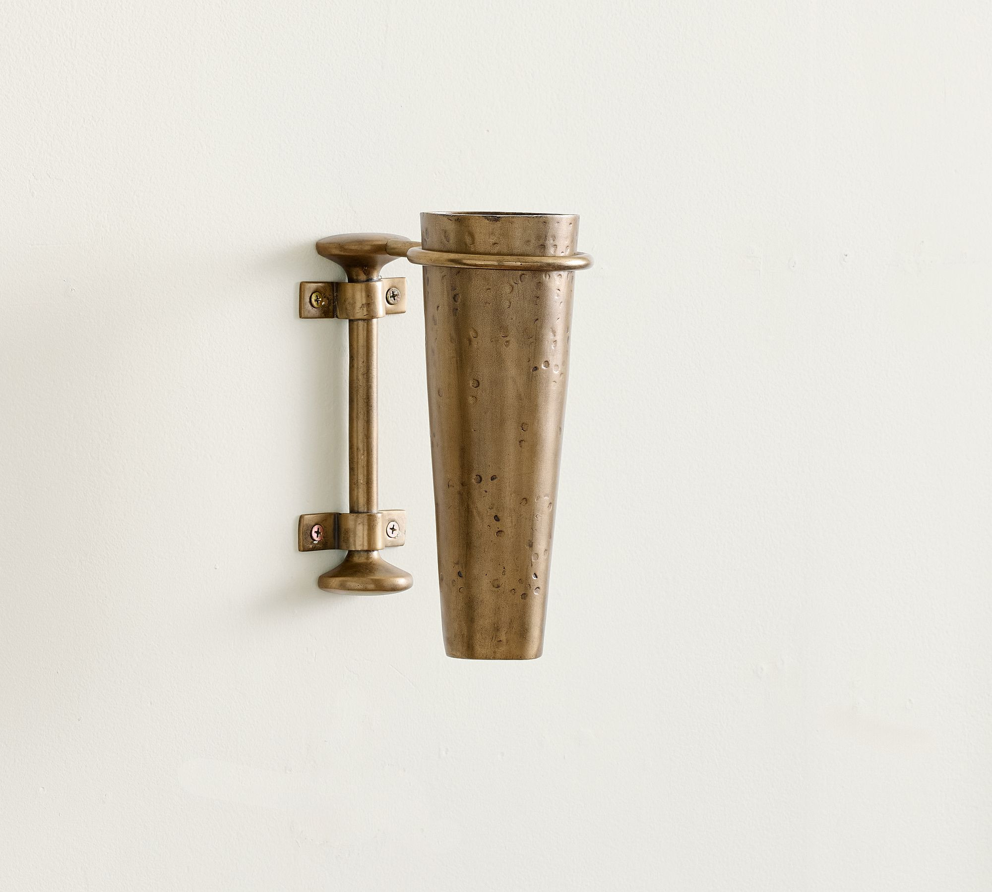 Chris Loves Julia Wall-Mounted Brass Vase | Pottery Barn (US)