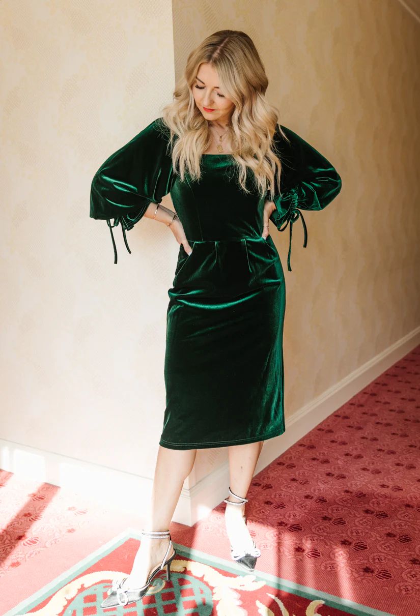 Scarlett Dress in Emerald - FINAL SALE | Ivy City Co