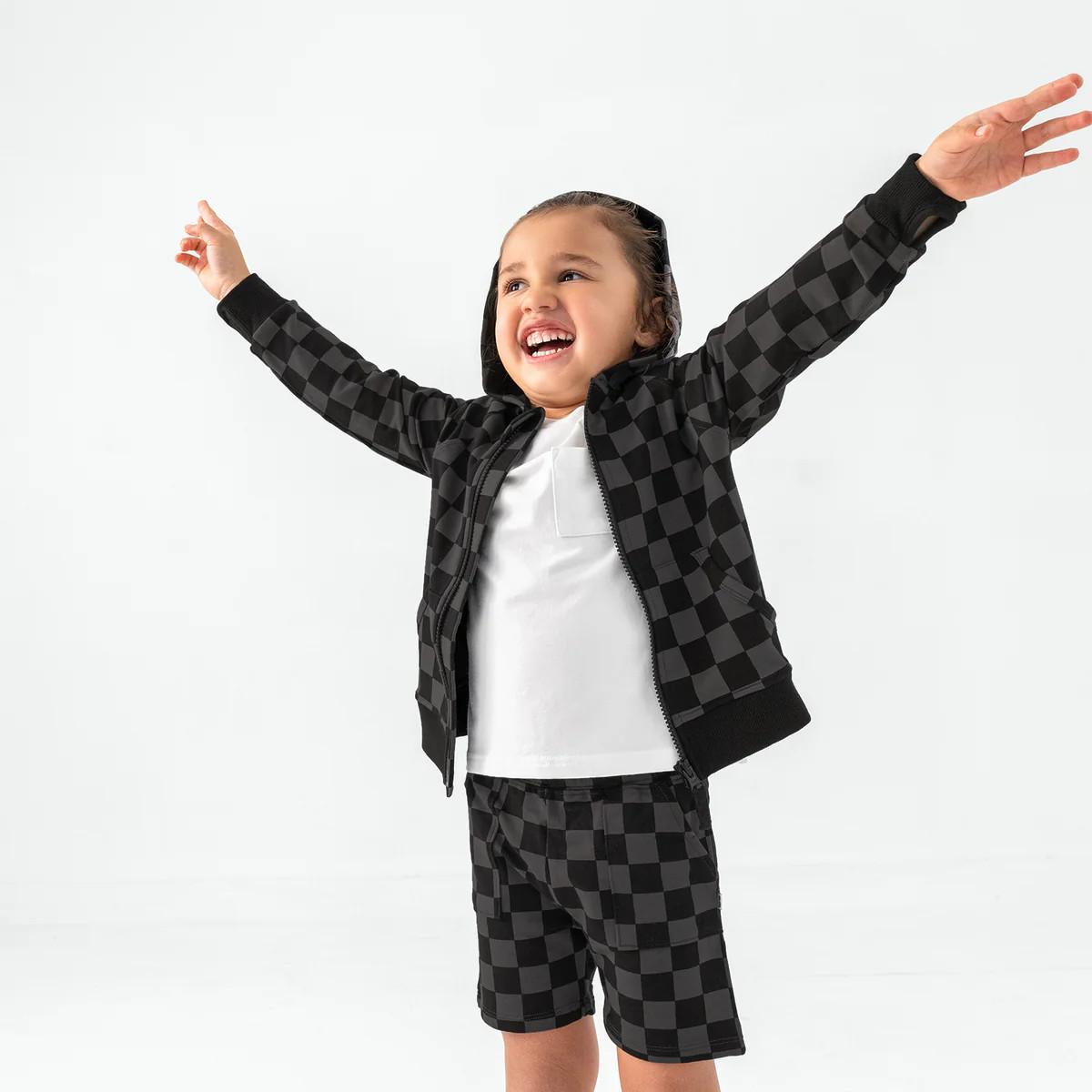 Monochrome Checks Shorts | Little Sleepies