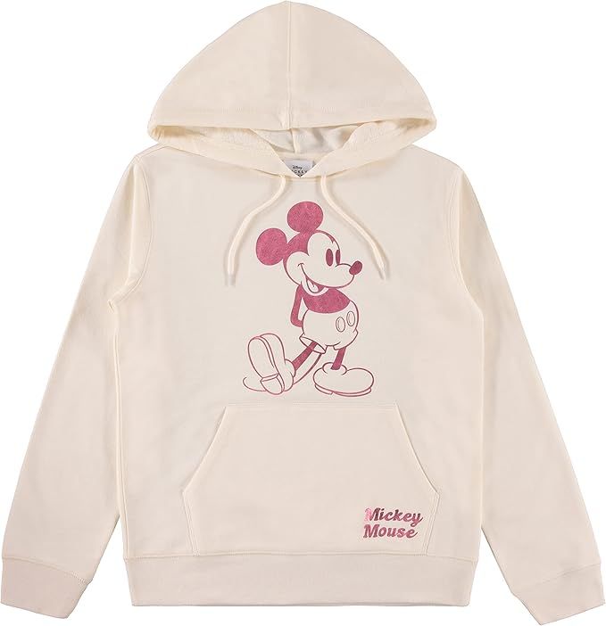 Disney Ladies Mickey Mouse Fashion Shirt Mickey Mouse Hoodie with Foil (Ivory Foil, Small) at Ama... | Amazon (US)