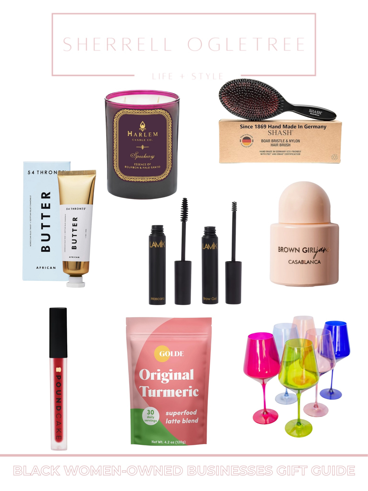 Black women owned businesses gift guide 

Perfume, brush, candle, lipstick, eyebrow gel, wine glasses

#LTKGiftGuide #LTKSeasonal #LTKHoliday