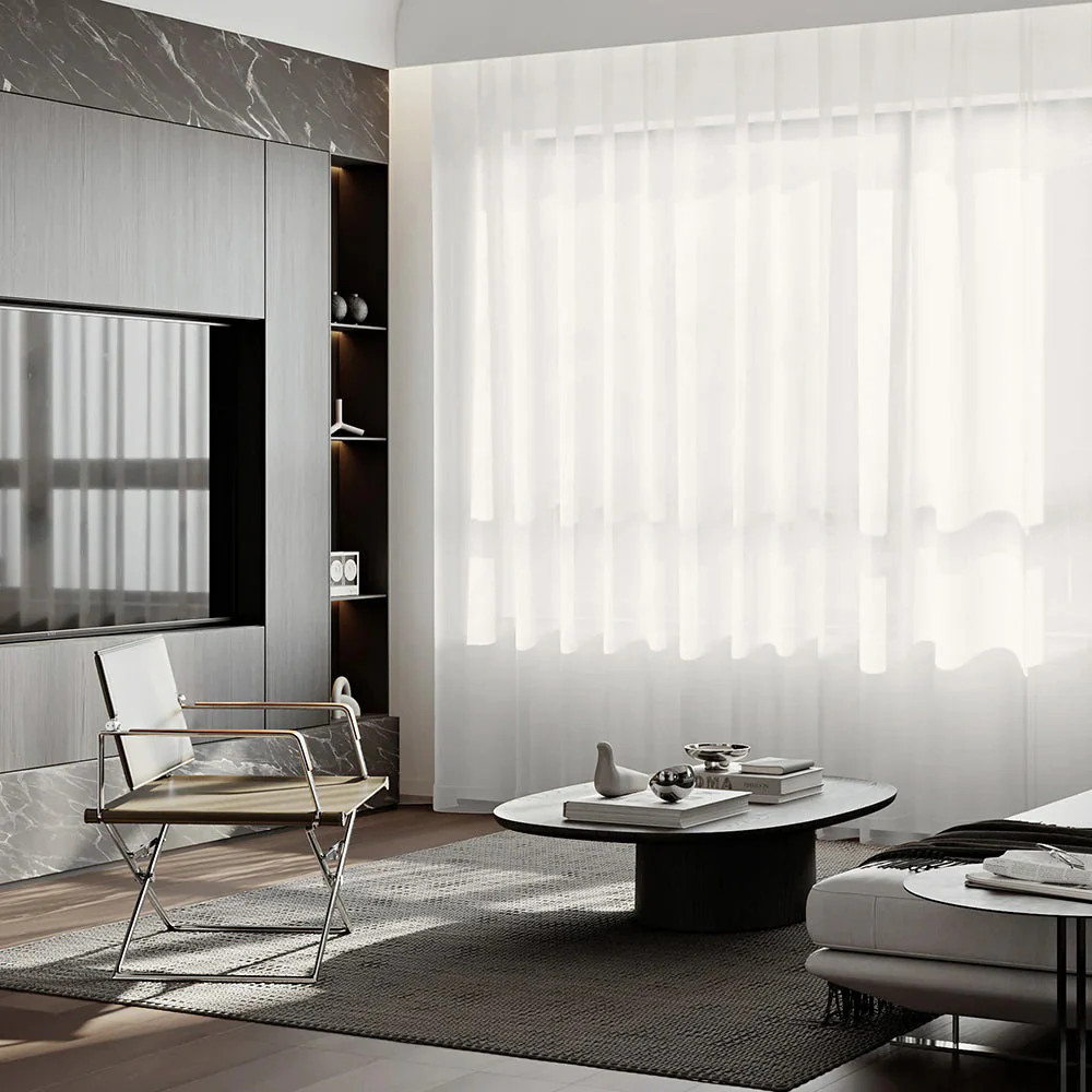 Sunny Linen Blackout Ripple Fold Curtain with Track Kit | Drapeful