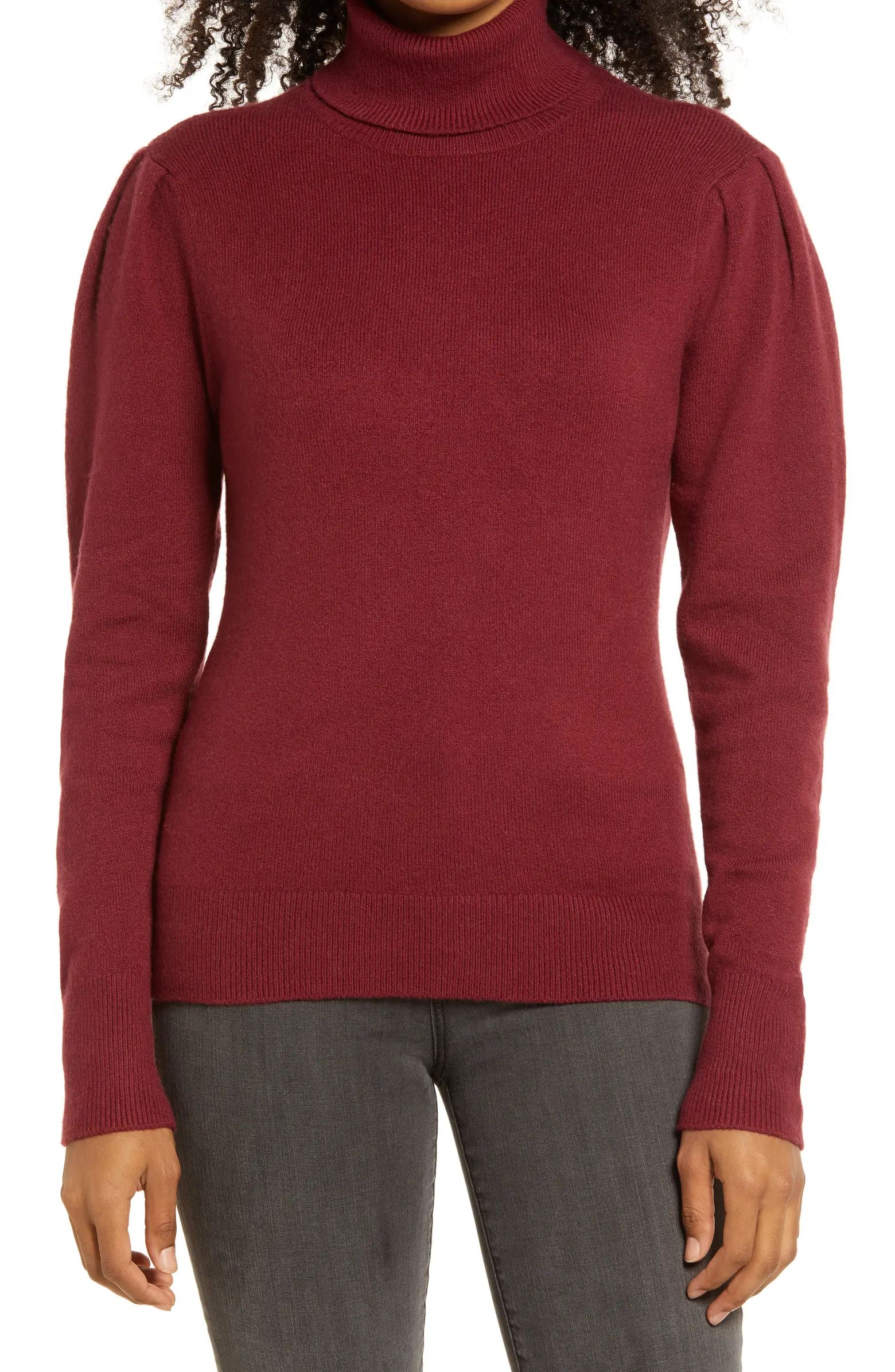 Rachell Parcell Puff Shoulder Turtleneck Sweater | Nordstrom