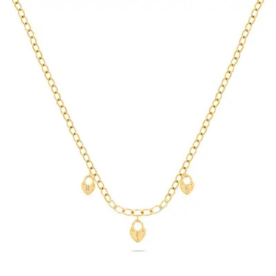 Custom Multi Love Locks Necklace (Gold) | Abbott Lyon