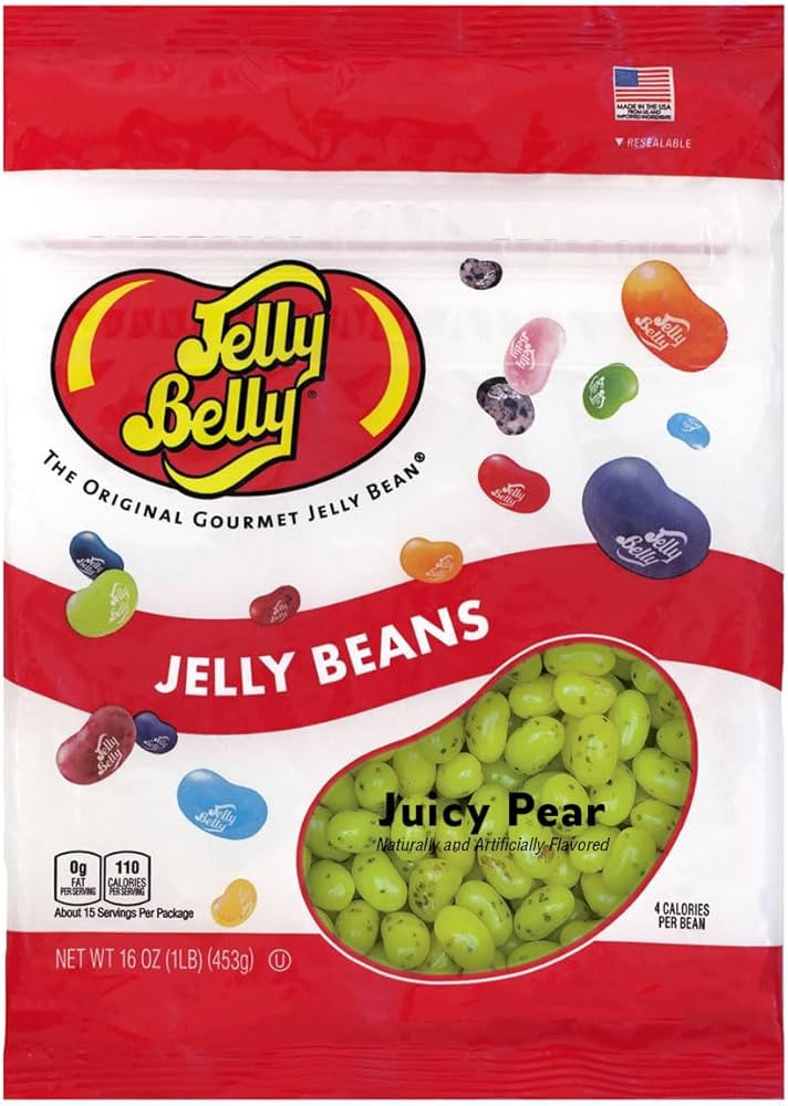 Jelly Belly Juicy Pear jelly beans - 1 Pound (16 Ounces) Resealable Bag - Genuine, Official, Stra... | Amazon (US)