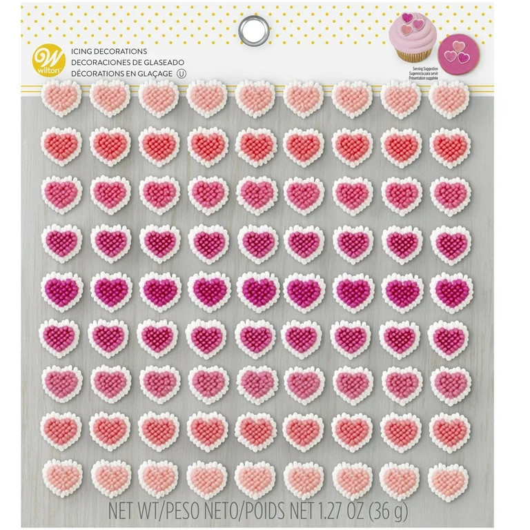 Wilton Mini Heart Icing Decorations, 81-Count | Walmart (US)
