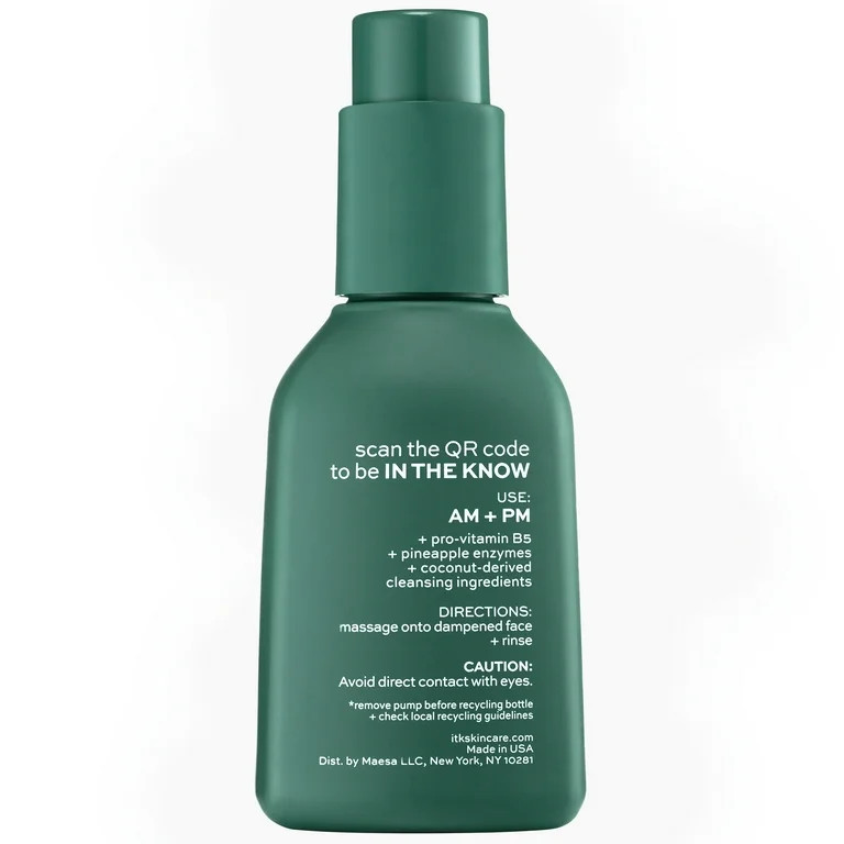 ITK Milk-to-Foam Gentle Cleanser | 2-in-1 Face Wash + Makeup Remover for All Skin Types, 5 oz | Walmart (US)