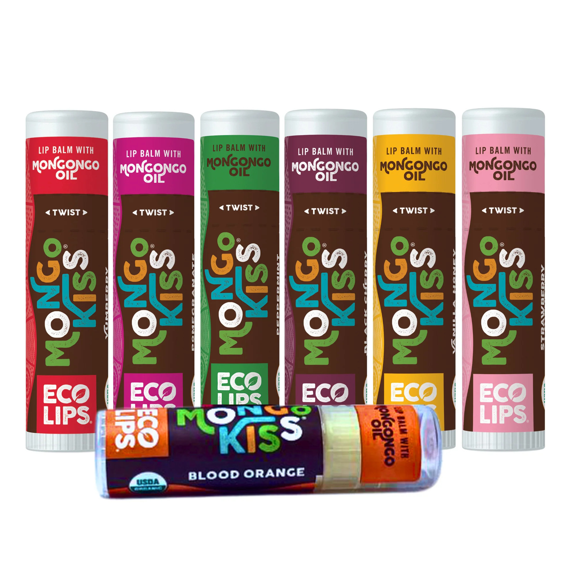 Mongo Kiss(R) Organic Lip Balm, 7 Pack Variety | Eco Lips
