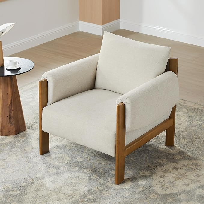 CHITA Accent Chair, Mid Century Modern Fabric Upholstery Armchair for Living Room, Solid Wood Fra... | Amazon (US)
