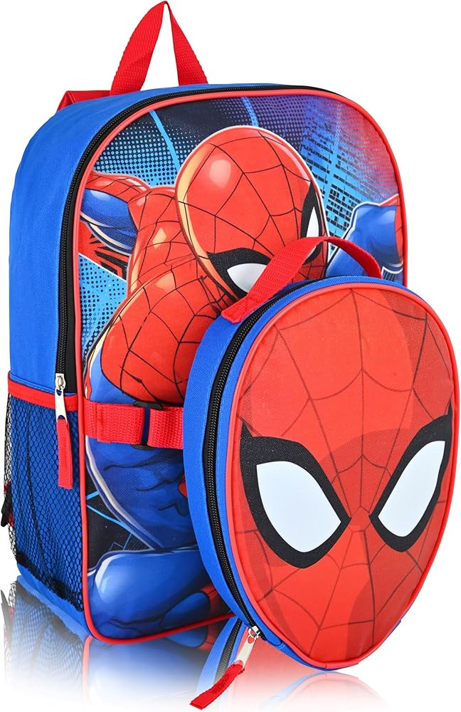 Fast Forward Marvel Spiderman Backpack With Lunch Box for Boys | Spiderman Insulated Lunch Bag Lu... | Amazon (US)