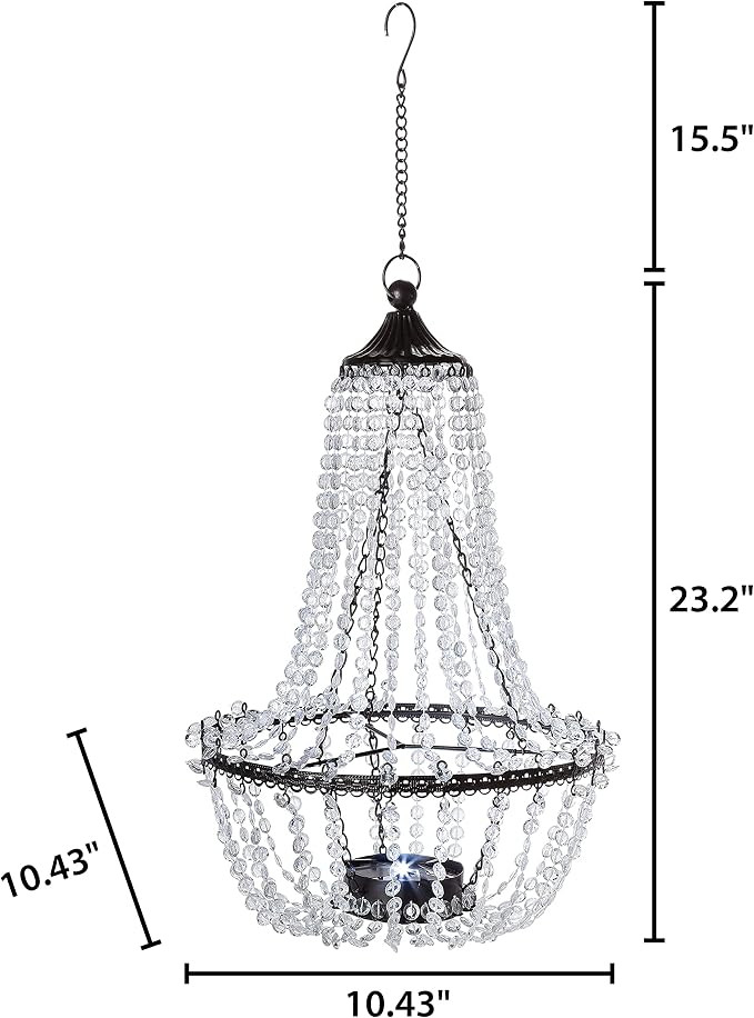 Garden Meadow 23.2-Inch Tall Hanging Metal and Acrylic Solar Chandelier | Amazon (CA)