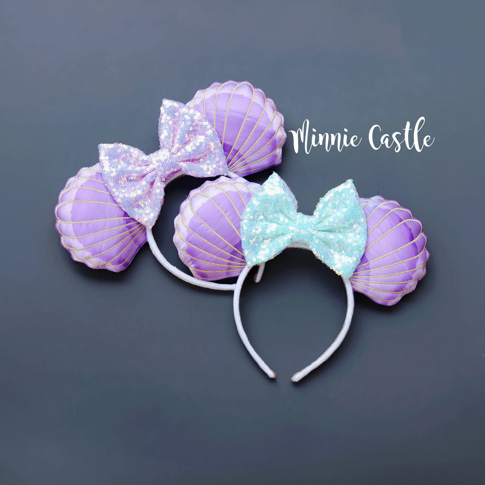 Seashells Mermaid Ears, Mickey ears, Mermaid Mickey ears, Minnie Ears, Scale Mickey Ears, Under t... | Etsy (US)
