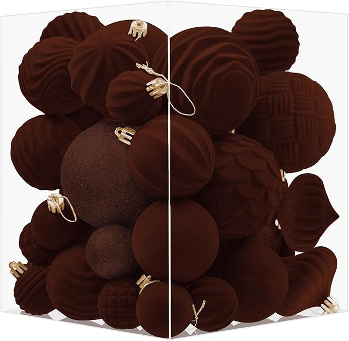 Artmag 36 PCS Velvet Christmas Hanging Ornament Balls Decoration Christmas Tree Shatterproof Orna... | Amazon (US)