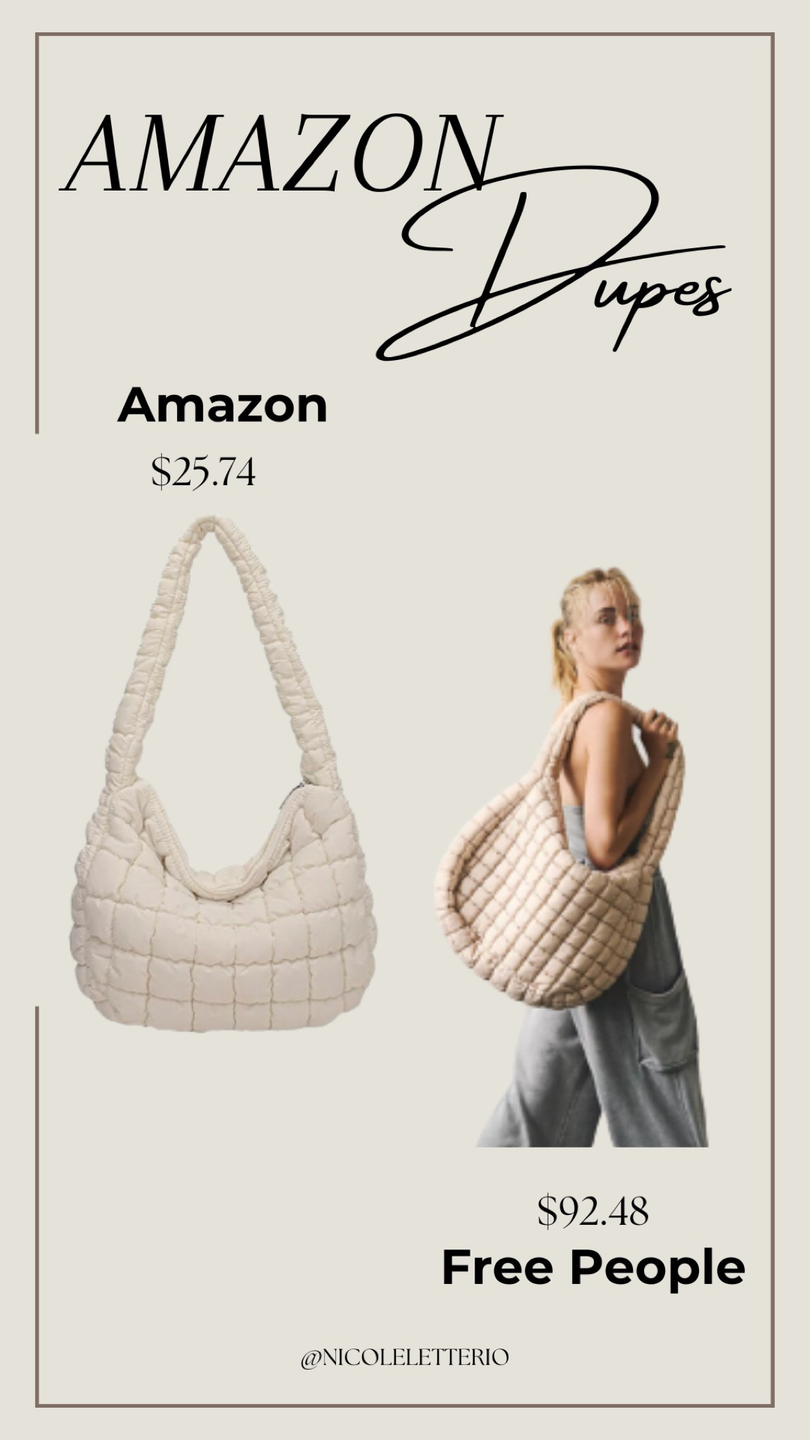 Amazon Free People quilted cross body bad dupe

#LTKstyletip #LTKitbag #LTKFind