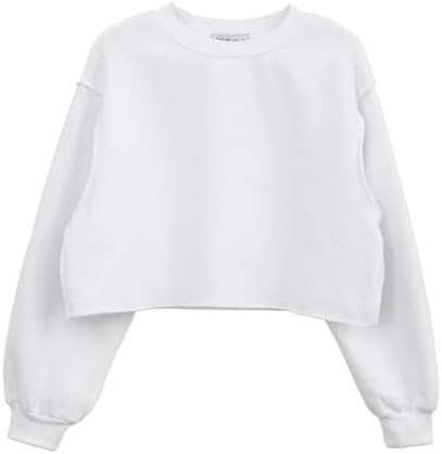 Amazhiyu Women Cropped Sweatshirt Long Sleeves Pullover Fleece Crop Tops | Amazon (US)