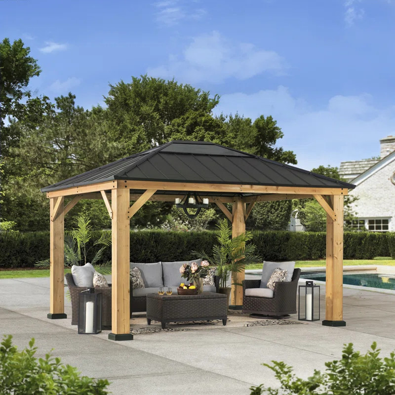 Sunjoy Solid Wood Patio Gazebo | Wayfair North America