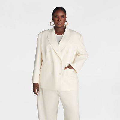 KBB by KAHLANA Women's 'The David Blazer' -Cream XXL | Target
