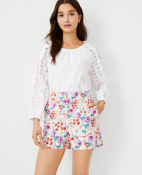 The Floral Print Side Zip Short | Ann Taylor (US)