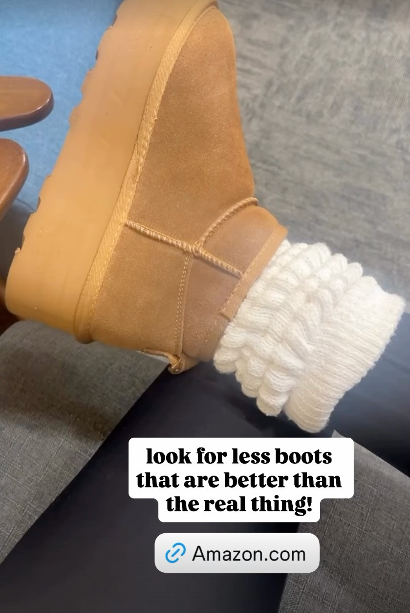 Look for less boots that are better than the real thing!  

 #LTKGiftGuide #LTKHoliday #LTKFindsUnder100