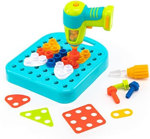 Educational Insights Design & Drill Shapes Workshop - Construction Toys & Toddler Tools, Kids Too... | Amazon (US)
