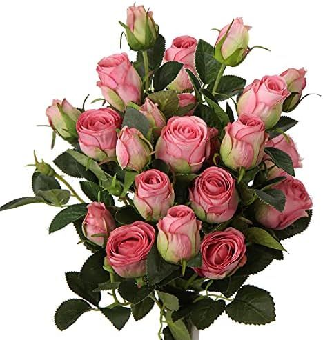 Artificial Roses Flowers 5 Heads Silk Flowers Artificial for Decoration Roses Artificial Flowers ... | Amazon (US)