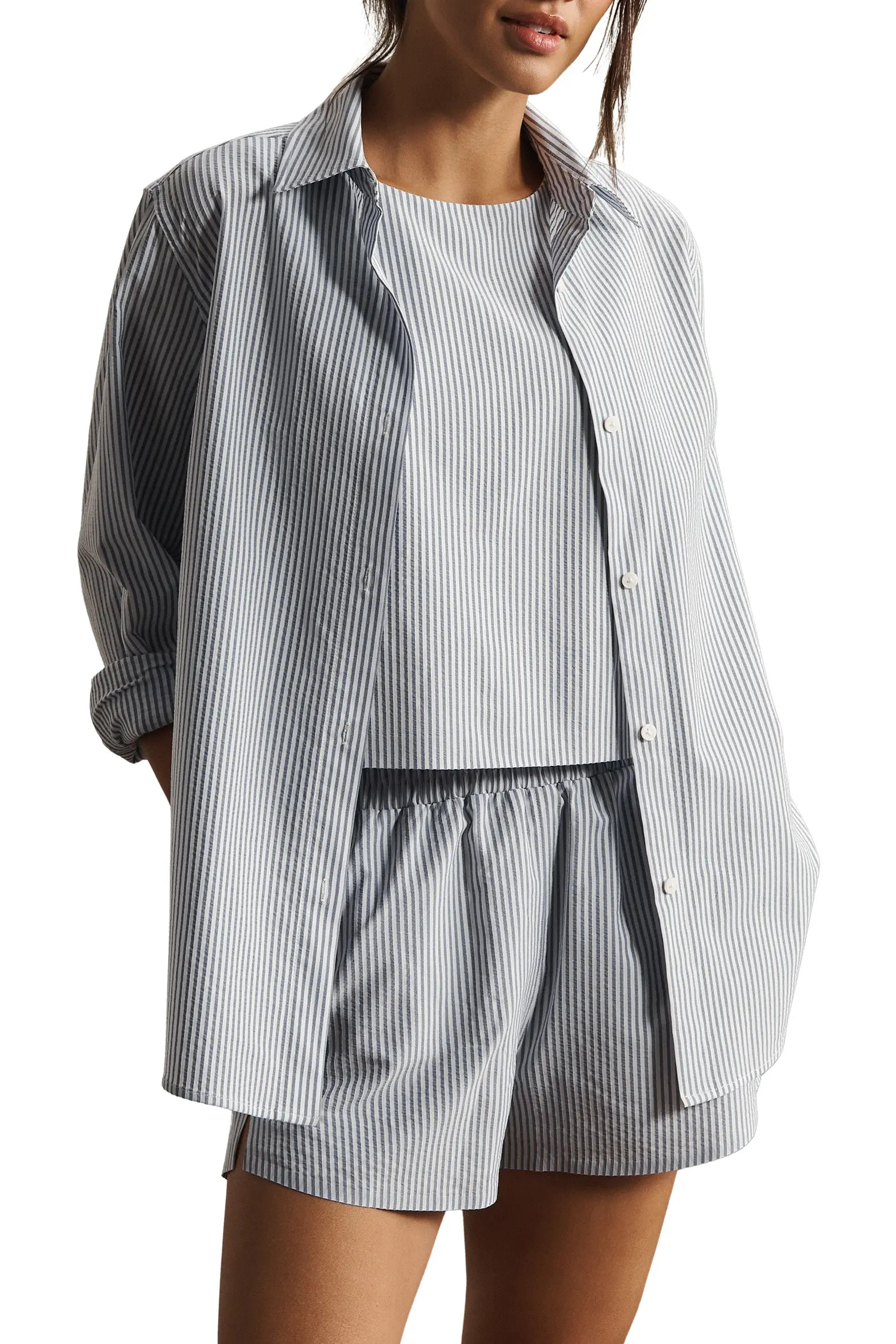 Saltair Oversize Seersucker Button-Up Shirt (Women) | Nordstrom | Nordstrom