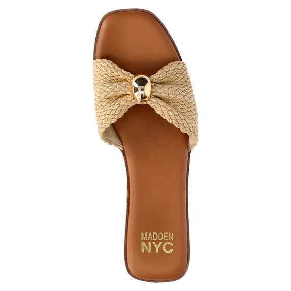 Madden NYC Women's Raffia Knot Slide Sandals | Walmart (US)
