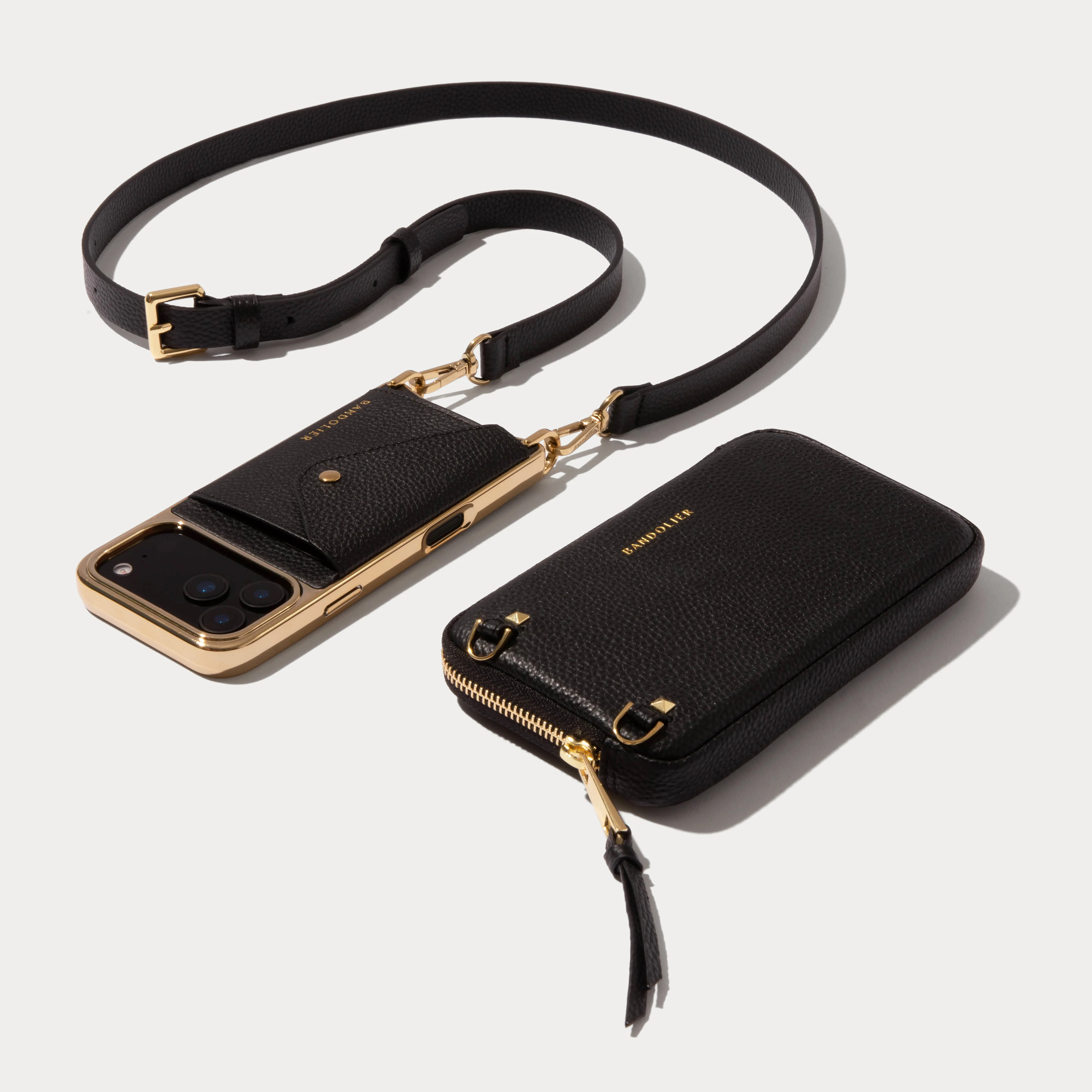 Hailey Pouch Set - Chrome Black/Gold | Bandolier