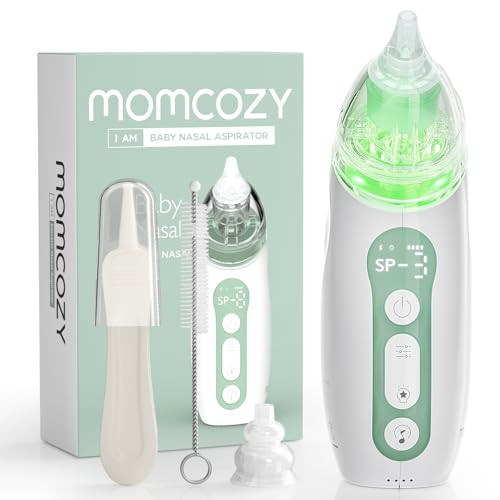 Momcozy Baby Nasal Aspirator, 3 Suction Levels Electric Nasal Aspirator for Baby, Portable Baby Nose Aspirator with Light Soothing and Music | Amazon (US)