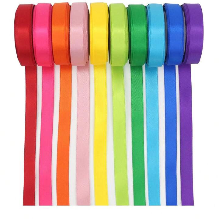 3/8 Inch X 25yds Light Pink Satin Ribbon,Thin Solid Fabric Ribbons Roll For Gift Wrapping Invitat... | SHEIN