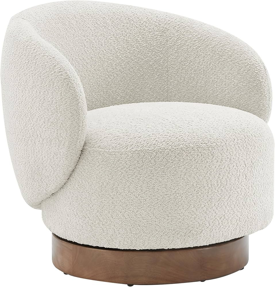 Swivel Accent Chair Modern Round Barrel Armchair Upholstered Performance Fabric for Bedroom Readi... | Amazon (US)