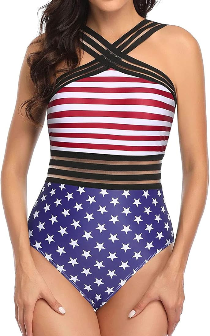 Tempt Me Women Crisscross One Piece Swimsuit Tummy Control Bathing Suit Front Crossover Swimwear | Amazon (US)