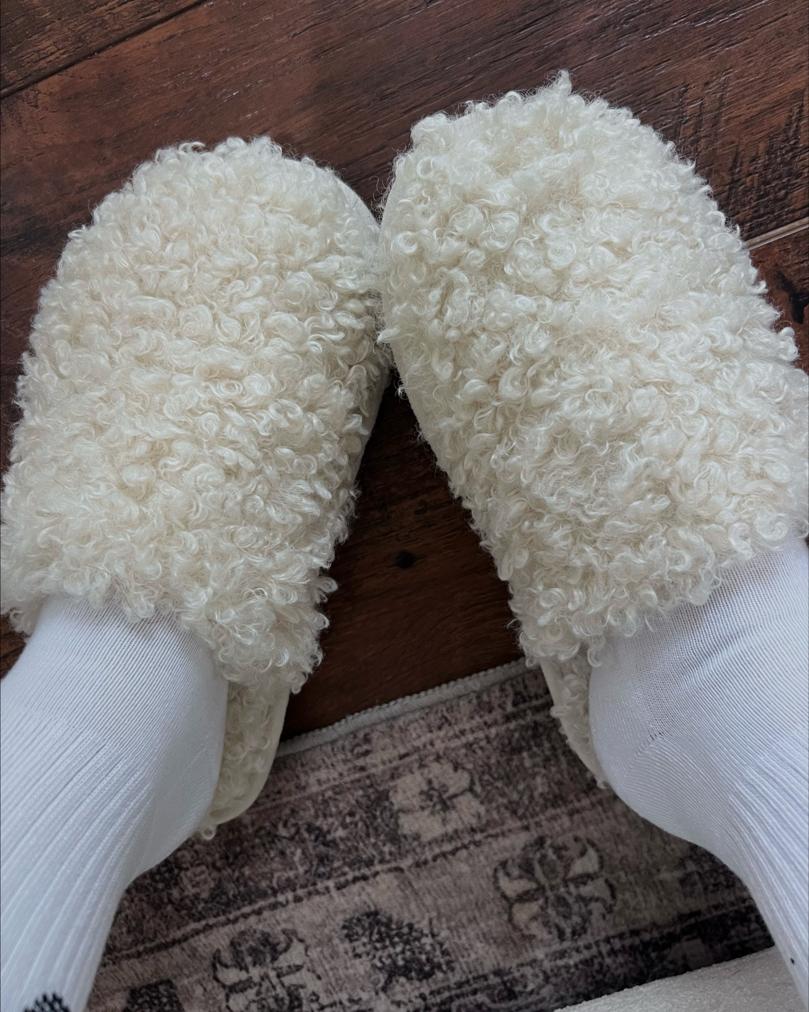 Women's Scuff Slippers Furry Cute Curly Faux Wool Slip-on Indoor Memory Foam House Shoes
Different Colors available. Wearing size 7-8 
I love the slippers will say they fit a bit wide. 
Home loungewear. Slippers for women. Amazon finds. Curly slippers. Cozy aesthetic 

#LTKMothersDay #LTKSaleAlert #LTKU