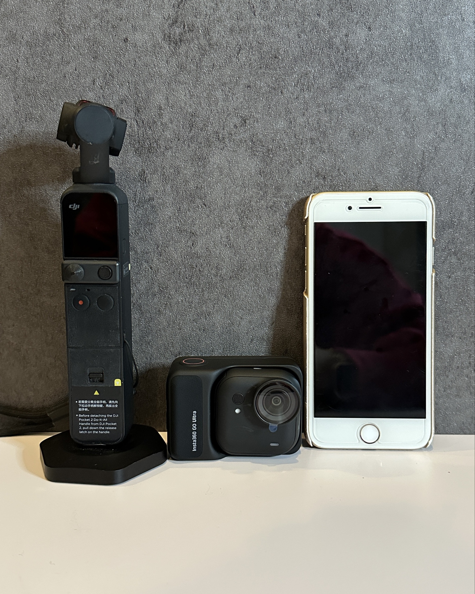 My vlogging gear. Some old gear and new gear. Been experimenting with all the different cameras for my content recently. Photo taken with my iPhone 14 Pro, picture includes my DJI Pocket 2, iPhone 7, and my BRAND NEW baby the Insta360 Go Ultra.
The GO ULTRA is so different than any other camera I’ve had before. I bought the vlogging combo (follow me across all platforms for vlog - Korea and Japan coming soon).
The iPhone 7 is SO OLD, but it’s kind of fun to add a different vibe to my videos.

Oh and the magnetic camera mount base is an absolute MUST HAVE for every camera. It’s STRONGGG 🤯

The INSTA360 spring sale is going on RIGHT NOW. You can get great savings (I’ve been tracking the prices for monthssssss for this camera).
Not pictured: my SONY, SD Card you must have for the DII and the INSTA360

#LTKvlog #LTKTravel #LTKSaleAlert