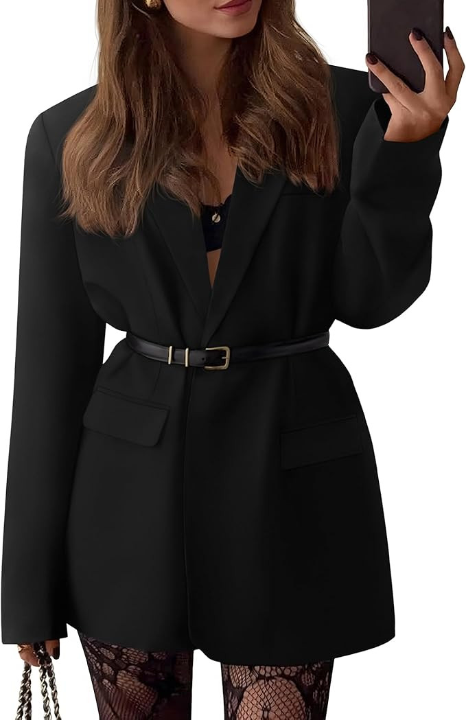 BTFBM Blazers for Women 2025 Fall Business Casual Clothes Open Front Oversized Winter Coats Work ... | Amazon (US)