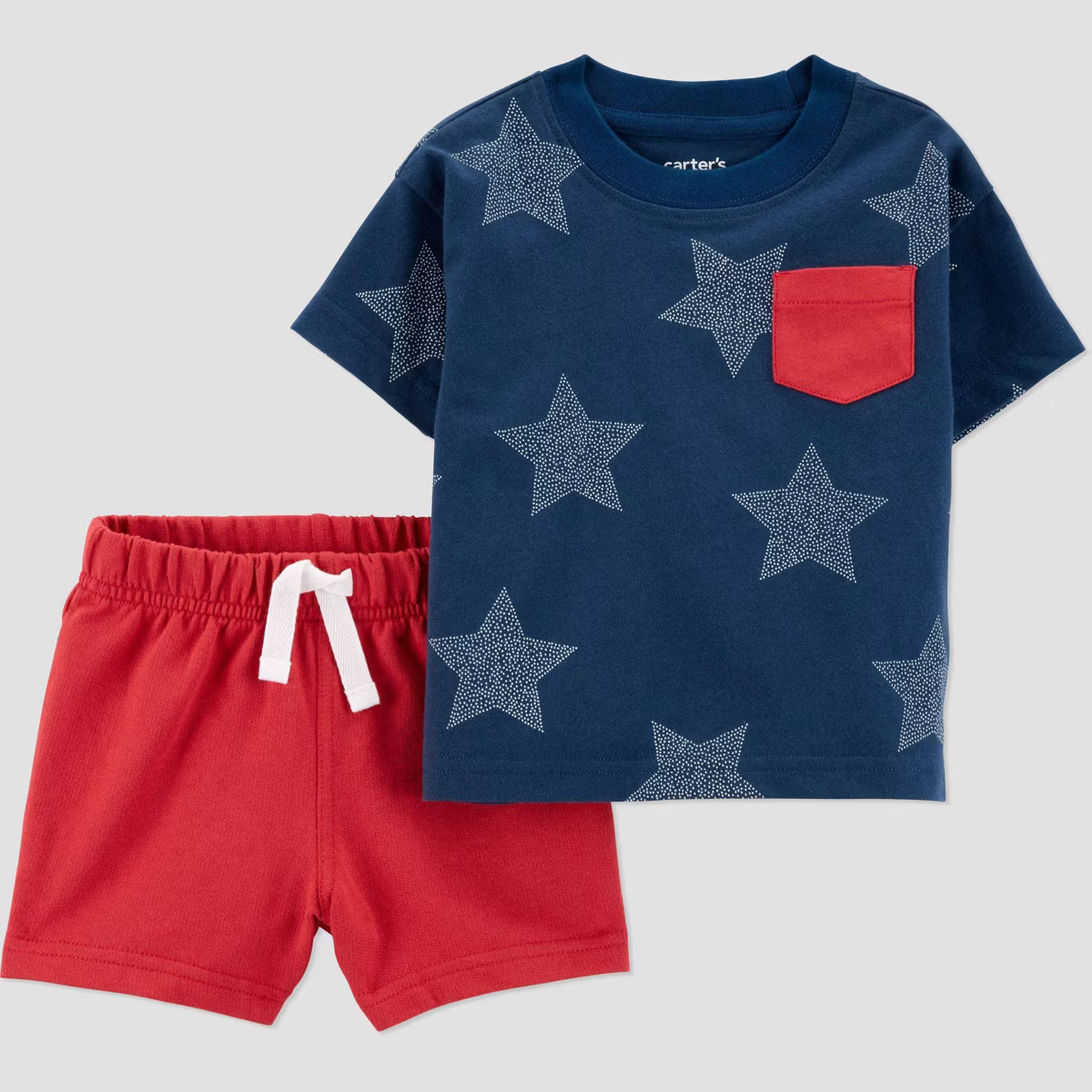 Carter's Just One You® Baby Boys' 2pc Stars Top & Bottom Set - Navy Blue/Red | Target