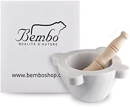 Bembo Mortar in White Carrara Marble with Pestle Made in Italy - for Pesto or Spices - Genovese M... | Amazon (US)