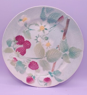 St. Clément France Majolica RASPBERRY 8 ½” Salad Plate c. 1920’s | eBay US