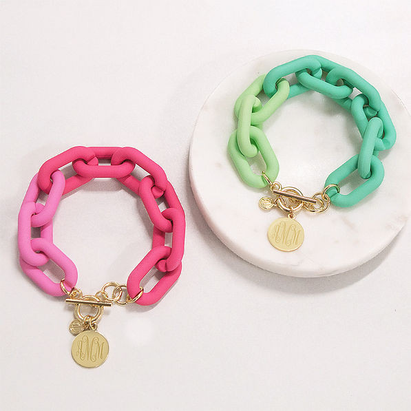 Monogrammed Acrylic Link Bracelet | Marleylilly