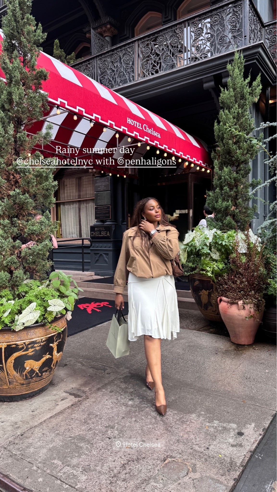 Rainy summer day in NYC - wearing a suede bomber jacket with white asymmetrical midi skirt and brown heels. Perfect summer outfit for work and beyond … For more links to wedding guest dress summer, summer dresses, summer outfits, country concert outfits, concert outfits, vacation outfits beach, teacher outfits, date night outfits, concert outfit ideas, back to school outfits, business casual workwear,  follow me on LTK! ✨

#LTKsummer #LTKworkwear #LTKstyletip