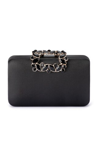 olga berg Margalit Crystal Lock Clutch in Black from Revolve.com | Revolve Clothing (Global)