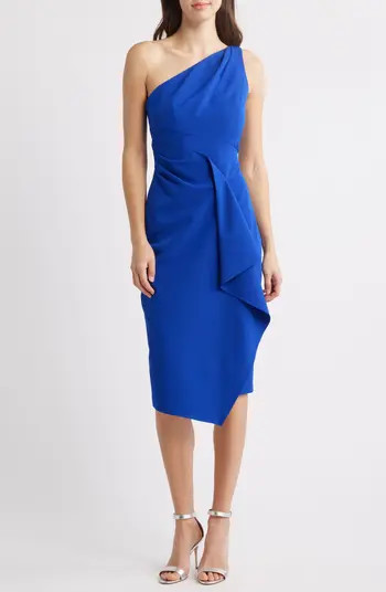 Vince Camuto Laguna One-Shoulder Ruffle Detail Asymmetric Midi Dress | Nordstromrack | Nordstrom Rack