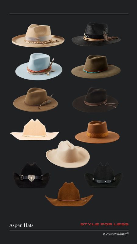 Sooo many good hat options that are similar to the one I’ve been wearing in Aspen, I’ve linked them all up for you. 

Wide brimmed hats, Aspen hat, cowboy hat, rancher hat, style for less, sweetteawithmadi, Madi messer 

#LTKSeasonal #LTKtravel #LTKstyletip