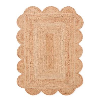 Hempy Scalloped Rectangular Jute Rug | La Redoute (UK)