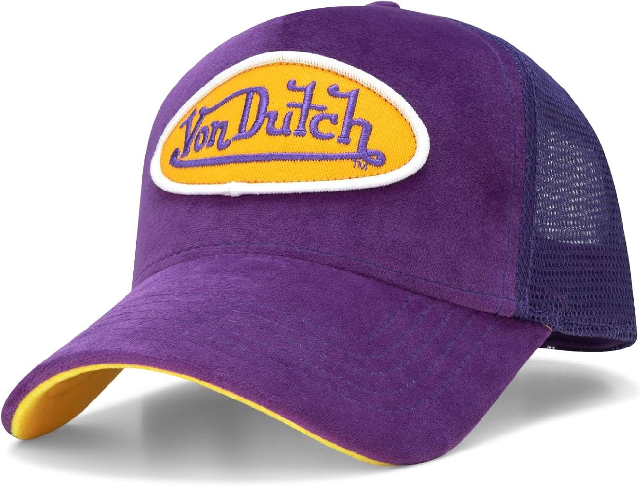 Von Dutch Velvet Trucker Hat - Retro Snapback Cap for Men and Women - Adjustable Fit Panel, Breat... | Amazon (US)