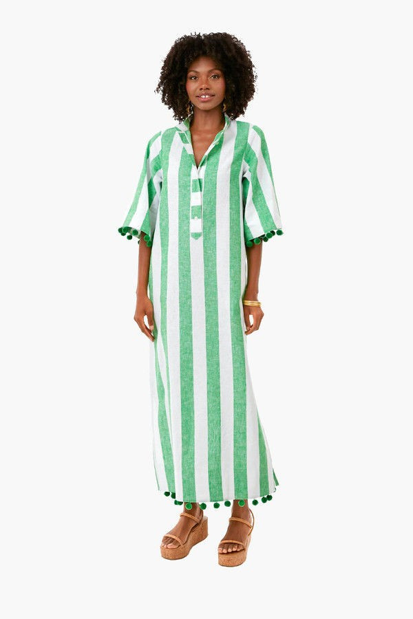Pesto Awning Stripe Pom Pom Tunic | Tuckernuck (US)